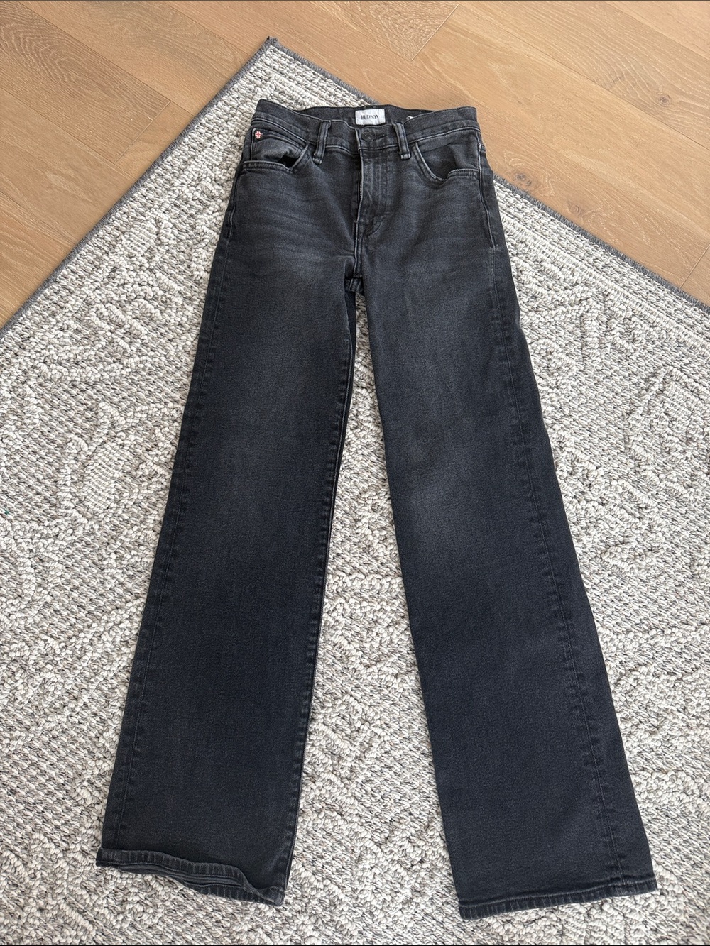 Hudson Jeans Black Wide-Leg Flare Jeans